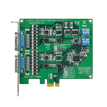 서킷모듈, 2포트 RS-232/422/485 PCIE 통신카드, surge 지원